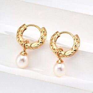 ✨ Artisan Original Convertible Pearl Charm Hoop Earrings | 2-in-1 S925 Gold